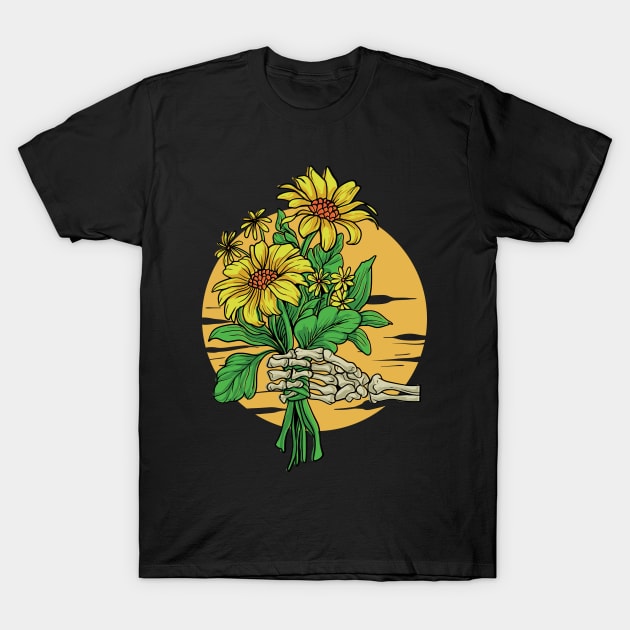 Death Brings Flowers T-Shirt by thepinecones